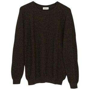 Hesperios Faro Sweater Unisex Heather Grey Brown Baby Alpaca Rice Weave Size L